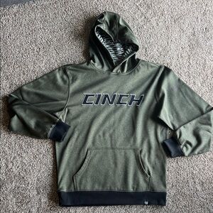 Cinch Men's Olive Hoodie with Black Accents